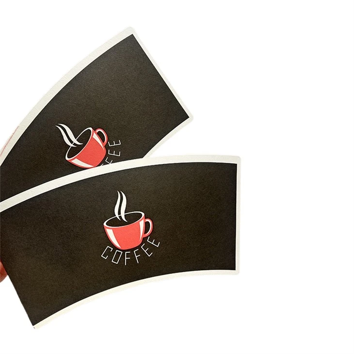 Printed Coffee Paper Cup Fan With Slogan